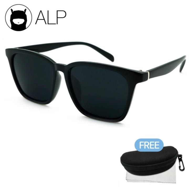 ALP Sunglasses แว่นกันแดด Wayfarer Style รุ่น ALP-0048-BKS-BK (Black/Black)