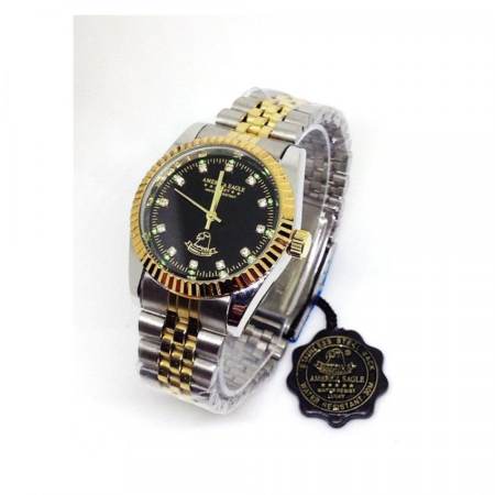 America Eagle นาฬิกาข้อมือผู้หญิง สีเงิน/ขอบทอง สายสแตนเลส รุ่น3613G