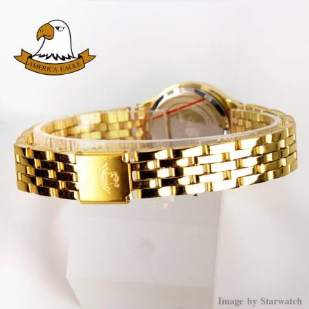 AMERICA EAGLE นาฬิกาข้อมือผู้หญิง สายสแตนเลส รุ่น AE021L - Gold / Black AMERICA EAGLE นาฬิกาข้อมือผู้หญิง สายสแตนเลส รุ่น AE021L - Gold / Black