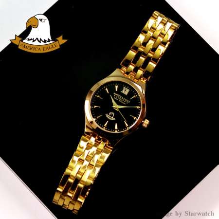 AMERICA EAGLE นาฬิกาข้อมือผู้หญิง สายสแตนเลส รุ่น AE021L - Gold / Black AMERICA EAGLE นาฬิกาข้อมือผู้หญิง สายสแตนเลส รุ่น AE021L - Gold / Black