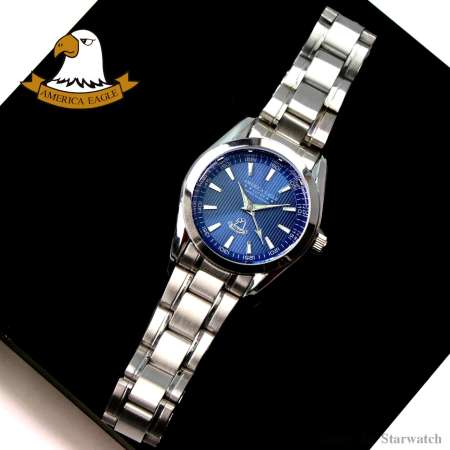 AMERICA EAGLE นาฬิกาข้อมือผู้หญิง สายสแตนเลส รุ่น AE023L - Silver / Blue