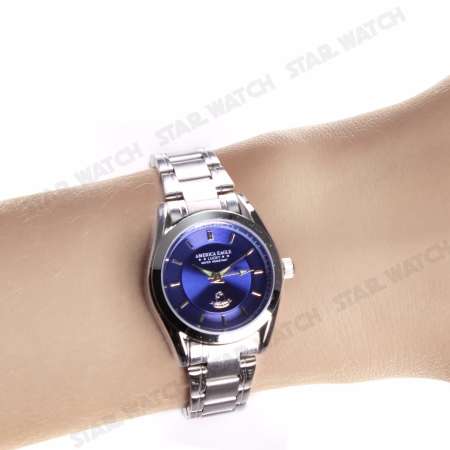 AMERICA EAGLE นาฬิกาข้อมือผู้หญิง สายสแตนเลส รุ่น AE024L - Silver / Blue