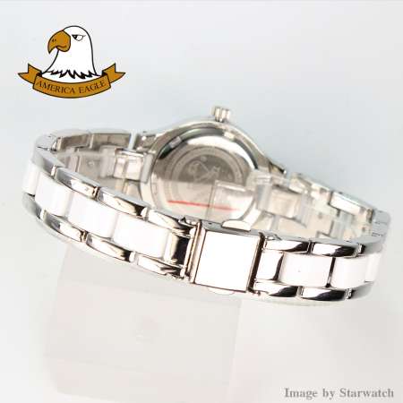 AMERICA EAGLE นาฬิกาข้อมือผู้หญิง สายสแตนเลส รุ่น AE038L - Silver/White