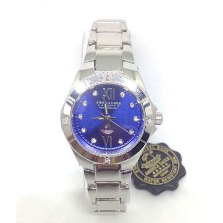 America Eagle นาฬิกาข้อมือผู้หญิง สายสแตนเลส รุ่น Lucky6211L หน้าปัดสีน้ำเงิน