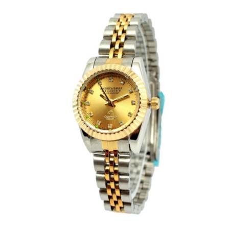 America Eagle นาฬิกาข้อมือผู้หญิง สีเงิน/ทอง สายสแตนเลส รุ่น3613G America Eagle นาฬิกาข้อมือผู้หญิง สีเงิน/ทอง สายสแตนเลส รุ่น3613G