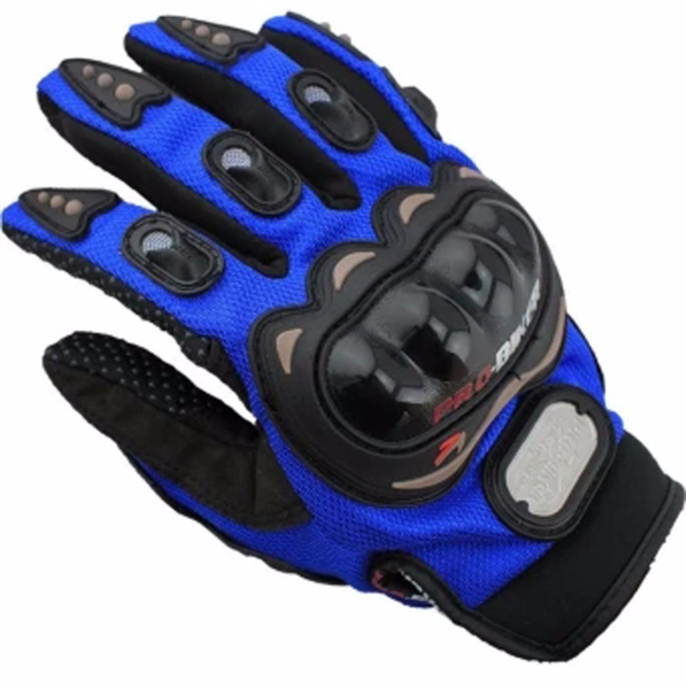 ถุงมือบิ๊กไบ้ค์ Big Bike ถุงมือมอเตอร์ไซค์ ถุงมือขับรถ การ์ดคาร์บอน SIZE :M -Blue