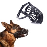 สีดำตะกร้าปากตะกร้อครอบปากสำหรับสุนัขฝึกอบรมการเห่ากับเคี้ยวควบคุมสีดำขนาด 7 H - INTL
