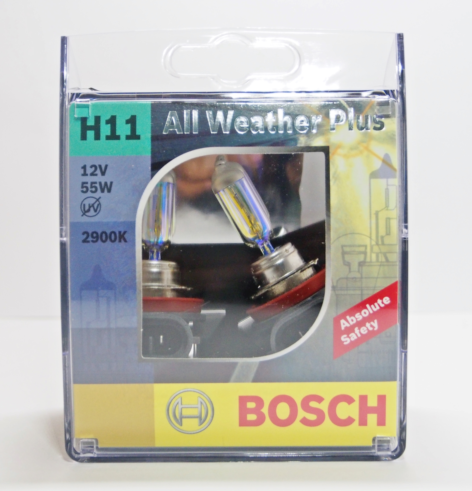 BOSCH หลอดไฟหน้ารถยนต์ H11 55W รุ่น All weather Plus สำหรับหลอดไฟหน้า และ ไฟตัดหมอก