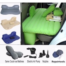 ที่นอนเป่าลมมีที่กั้น ในรถยนต์ พร้อมที่สูบไฟฟ้าในรถ Car Air bed (green)