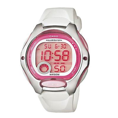 Casio นาฬิกาข้อมือผู้หญิง สีชมพู สายเรซิน รุ่น LW-200-7AVDF