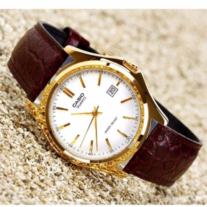 casio classic leather watch