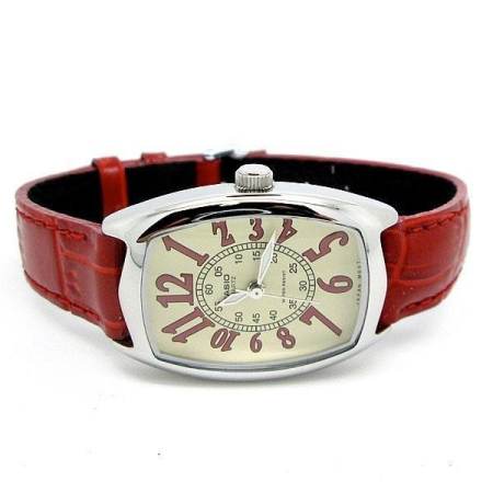 Watchup Casio Standard นาฬิกาข้อมือผู้หญิง สายหนัง รุ่น LTP-1208E-9B2 - Red