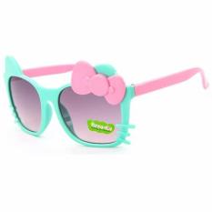 Child glasses แว่นตาเด็ก Anti-UV Round Frame Sunglasses UV400 Eyewear Sun Glasses(Blue/Pink)