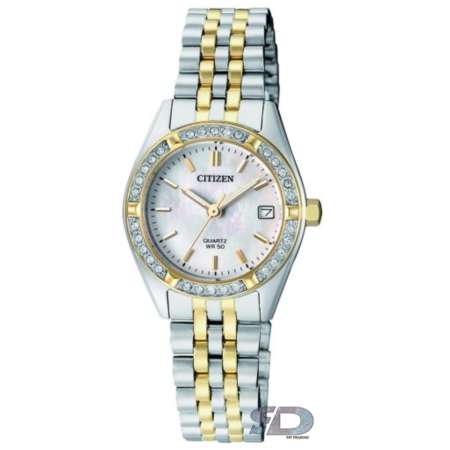 CITIZEN Womens Quartz Stainless Steel Date Watch รุ่น EU6064-54D - TwoTone Gold/Silver