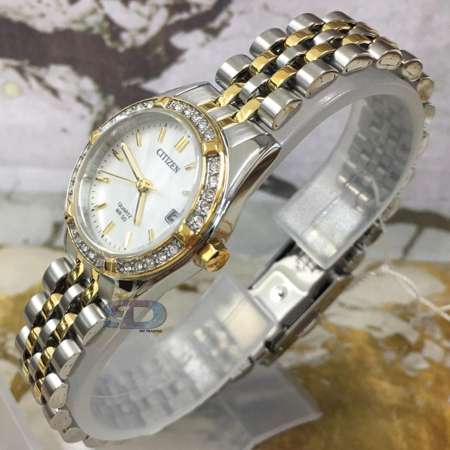 CITIZEN Womens Quartz Stainless Steel Date Watch รุ่น EU6064-54D - TwoTone Gold/Silver