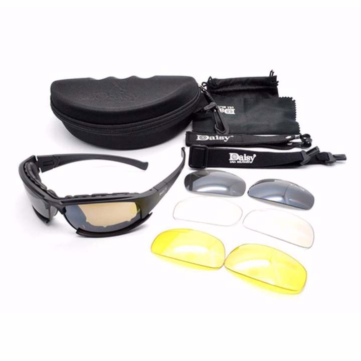 Daisy army glasses แว่นตากันแดด รุ่น X7 สีดำ