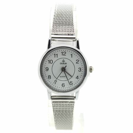DEBOR นาฬิกาข้อมือสุภาพสตรี สายเหล็ก หน้าปัดสีขาว - DB-C3 (White)