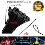 โปรโมชั่น เคเบิ้ลไทร์ (cable tie) สายรัดเคเบิ้ลไทร์  (หนวดกุ้ง)  ขนาด 6 นิ้ว สีดำ pantip