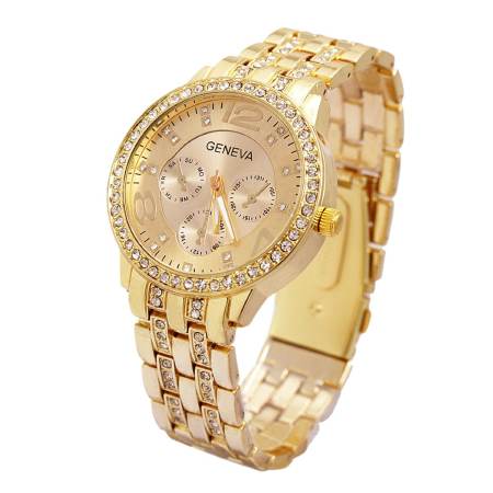 Geneva นาฬิกาข้อมือผู้หญิง WP8502 (Gold) พิเศษแถมซองนาฬิกาสวยหรู    