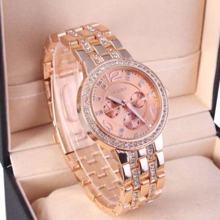 Geneva นาฬิกาข้อมือผู้หญิง WP8502(Pink Gold) พิเศษแถมซองนาฬิกาสวยหรู Geneva นาฬิกาข้อมือผู้หญิง WP8502(Pink Gold) พิเศษแถมซองนาฬิกาสวยหรู