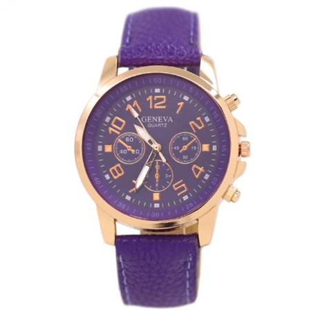GENEVA watch นาฬิกาข้อมือแฟชั่นผู้หญิง Purple สีม่วง สายหนัง รุ่น WM0045 