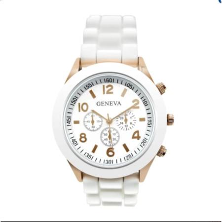 GENEVA watch นาฬิกาข้อมือผู้หญิง สีขาว สายยาง รุ่น WM0001  