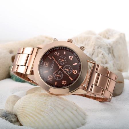 Geneva หนังฟลุคสตรีนาฬิกาข้อมืออะนาล็อกควอตซ์นาฬิกา Geneva หนังฟลุคสตรีนาฬิกาข้อมืออะนาล็อกควอตซ์นาฬิกา