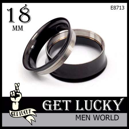 GET LUCKY ตุ้มหูผุ้ชาย จิวหู สีดำ E8713(1EA) จิวตาไก่ เบอร์ 18