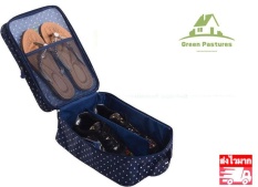 GP00023 กระเป๋ารองเท้า กระเป๋าใส่รองเท้า Shoes Pouch Portable Shoes Organizer Shoes Bag(Dark blue1)