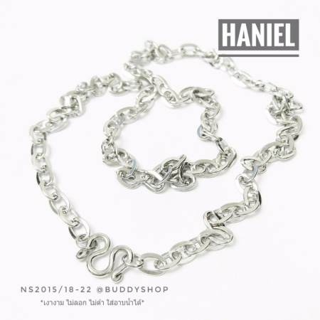 HANIEL Stainless Steelสร้อยคอโซ่สแตนเลส พร้อมจี้ ไม้กางเขน ขนาด 4mm. ยาว 18-22 นิ้ว