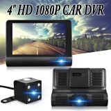 ราคา HD 1080P 4'' Car DVR Dual Lens Rearview Dash Cam Video Recorder Camera G-sensor Black - intl พันทิป