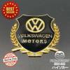 HISO-CAR โลโก้ โลหะทรงโล่ล้อมช่อมะกอก สติ๊กเกอร์ติดรถ ลาย VOLKSWAGEN โฟล์กสวาเก้น สีทอง (5.5เซนx5.0เซน) 1 ชิ้น