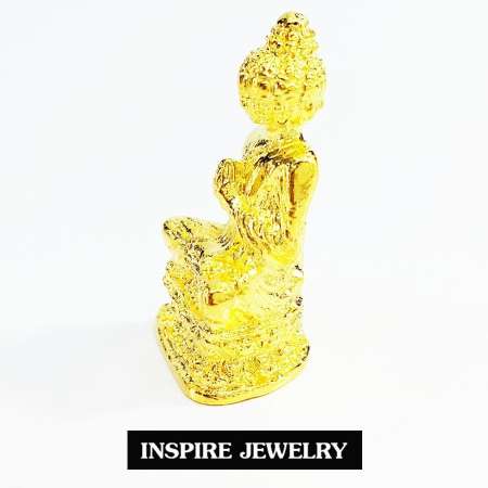 แบรนด์ Inspire Jewelry วัตถุมหามงคลอย่างมาก พระเศรษฐีนวโกฎิ  หล่อทองเหลือง ชุบทองแท้100% เทพแห่งความสำเร็จ ร่ำรวย โชคลาภ แก้ชง หล่อจากทองเหลือง ขนาด 1.5x3cm.