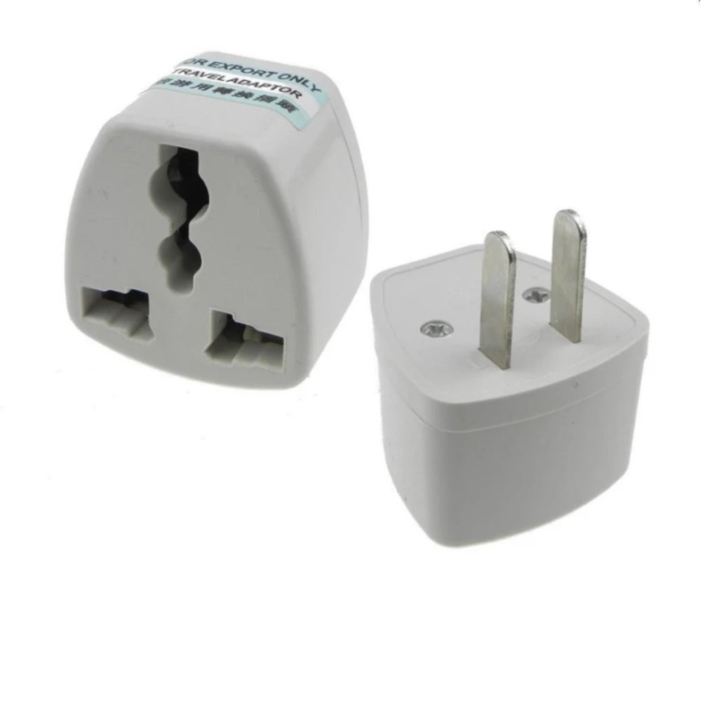 iremax Universal Prong Plug to 2 Flat Prong US Standard Plug Travel Power AdapterWhite