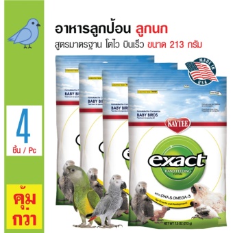 Kaytee Extract อาหารลูกป้อนสำหรับลูกนก สูตรมาตรฐาน โตไว บินเร็ว ช่วยระบบย่อย ขนาด 213 กรัม x 4 ถุง