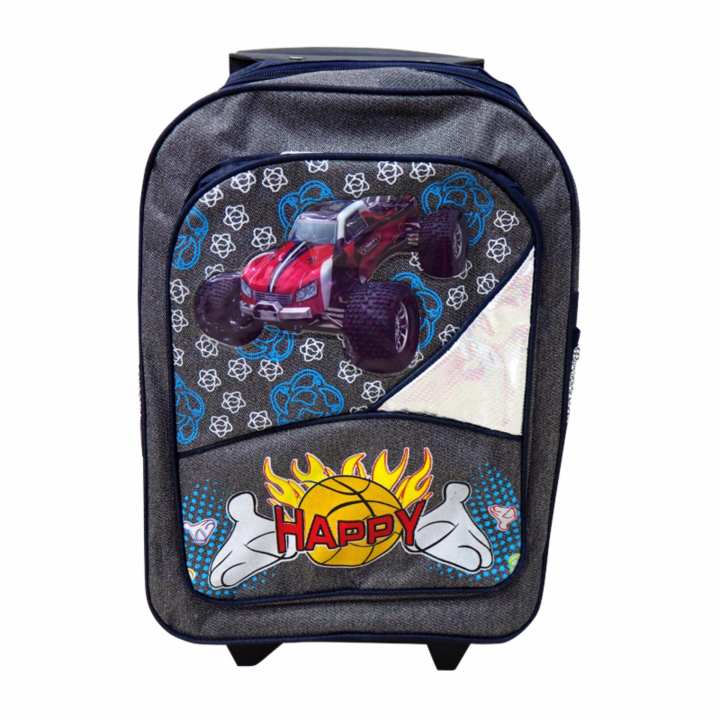 Kids กระเป๋าเป้เด็ก กระเป๋าเป้มีล้อลาก เป้สะพายหลัง กระเป๋าเดินทางเด็ก กระเป๋านักเรียน เป้มีล้อลากเด็ก กระเป๋าล้อลากเด็ก [16 นิ้ว] [ลายรถ]