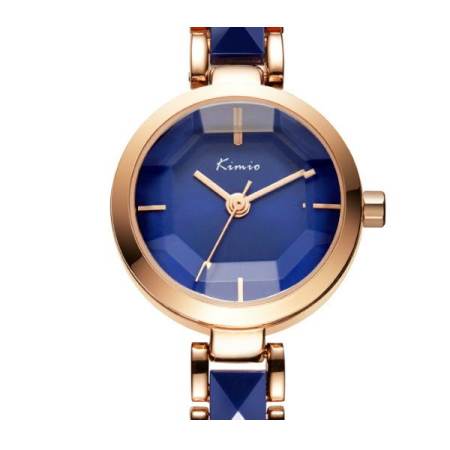 Kimio นาฬิกาข้อมือผู้หญิง สาย Alloy สีน้ำเงิน/โรสด์โกล์ด รุ่น KW6120 Kimio นาฬิกาข้อมือผู้หญิง สาย Alloy สีน้ำเงิน/โรสด์โกล์ด รุ่น KW6120