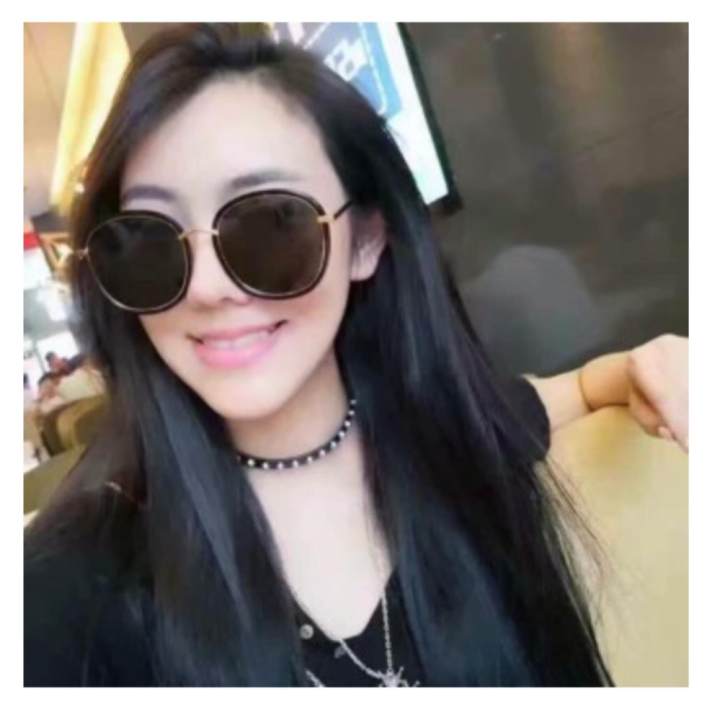 KPshop แว่นกันแดดผู้หญิง แว่นตาแฟชั่น แว่นตาเกาหลี รุ่น LG-001 (สีดำ)