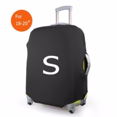 ถุงผ้าคลุมกระเป๋าเดินทาง แบบผ้ายืด (Lycra spandex travel suitcase spandex luggage cover) ไซร์ S ขนาดกระเป๋า 18-20 นิ้ว - สีดำ