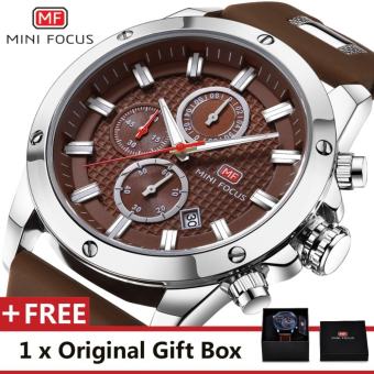 MINI FOCUS Top Luxury Brand Watch Famous Fashion Sports Cool Men Quartz Watches Waterproof Leather Wristwatch For Male MF0089G - intl