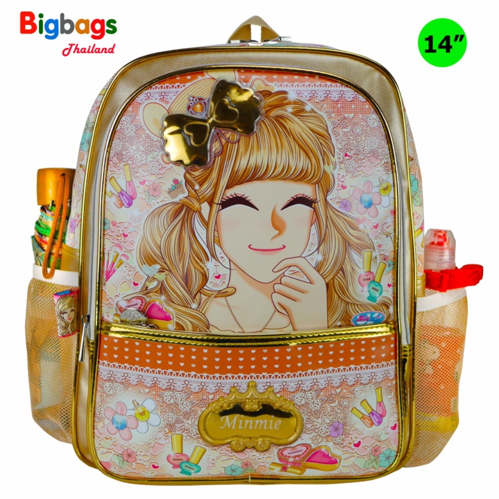 BigBagsThailand กระเป๋านักเรียน กระเป๋าเป้สำหรับเด็ก Minmie เป้สะพายหลัง 14 นิ้ว รุ่น MM269 (Pink)