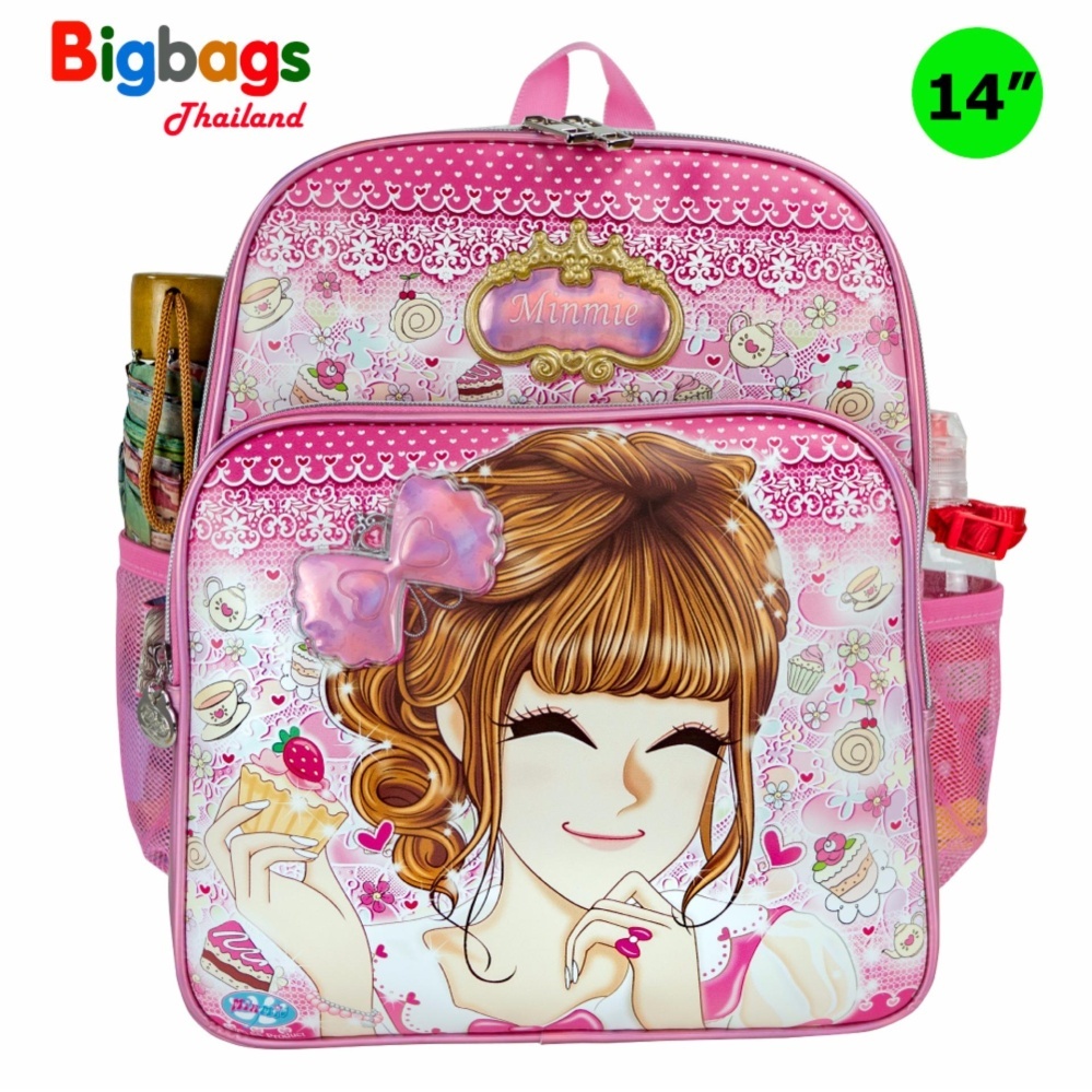 BigBagsThailand กระเป๋านักเรียน กระเป๋าเป้สำหรับเด็ก Minmie เป้สะพายหลัง 14 นิ้ว รุ่น MM27014 (Gold)