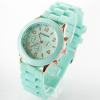 นาฬิกาข้อมือผู้หญิงหน้าปัดโครโนกราฟสายซิลิโคน [สีเขียวมิ้นท์]