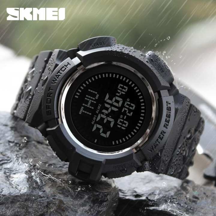 New SKMEI Outdoor Sports Compass Watches Hiking LED Men Digital Watch Chronograph Calendar Waterproof Multifunction Wristwatches 1300
