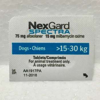   NexGard Spectra (ชนิดเคี้ยว) สำหรับสุนัข >15-30 kg. ป้องกันและกำจัดเห็บ หมัด พยาธิหนอนหัวใจ พยาธิทางเดินอาหาร( 1 เม็ด) รีวิว