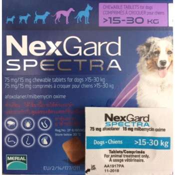 โปรโมชั่น Nexgard SPECTRA>15-30KGกำจัดเห็บหมัดไรพยาธิหนอนหัวใจแบบ1เม็ด ดีไหม