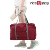 Niceeshop กันน้ำพกพาถุงเก็บของมีซิปกีฬากระเป๋าถือเดินทาง, สีแดงไวน์