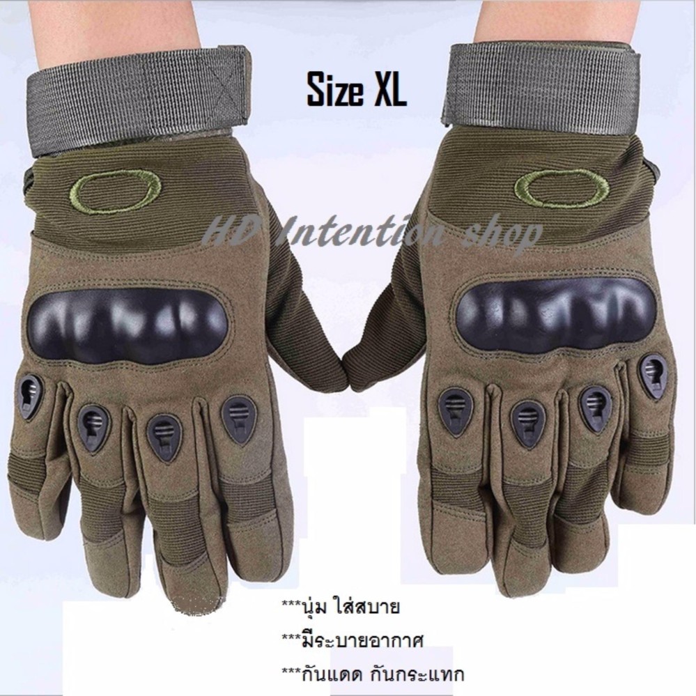 Oakley ถุงมือขับมอเตอร์ไซค์ เต็มนิ้วสีเขียว