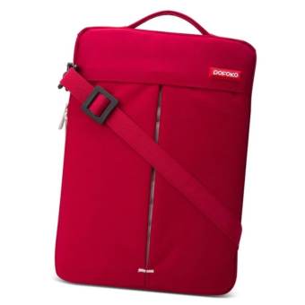  POFOKO Stylish 13.5 inch Portable One Shoulder Quality Nylon Fabric Waterproof Laptop Bag for Laptop Notebook(Red)  