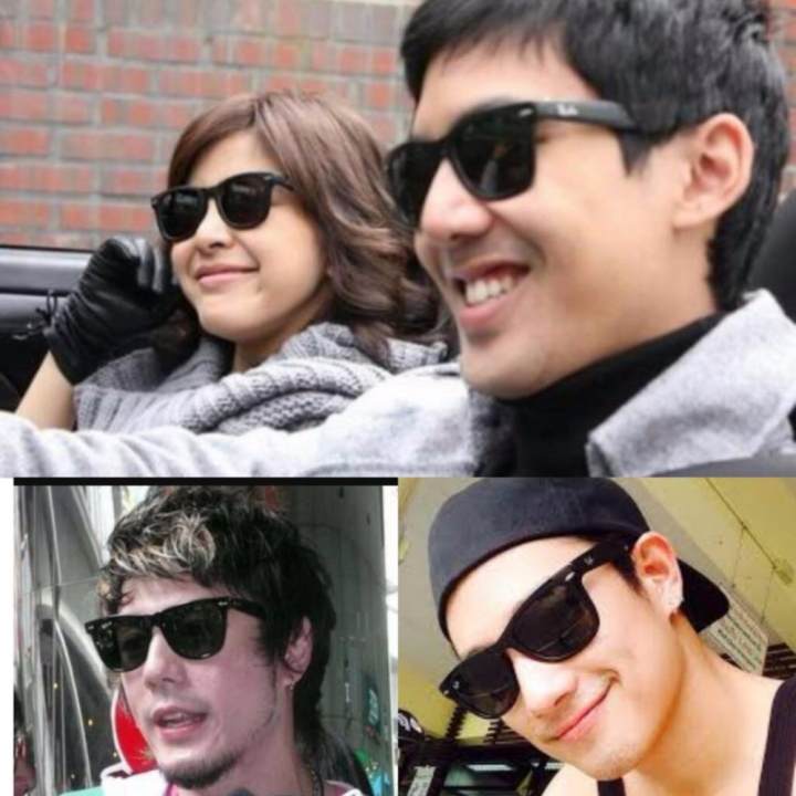 แว่นกันแดดแฟชั่น สีดำ ทรงหยดน้ำ ทรงฮิตตลอดกาล ใส่ได้ทั้งชายและหญิง